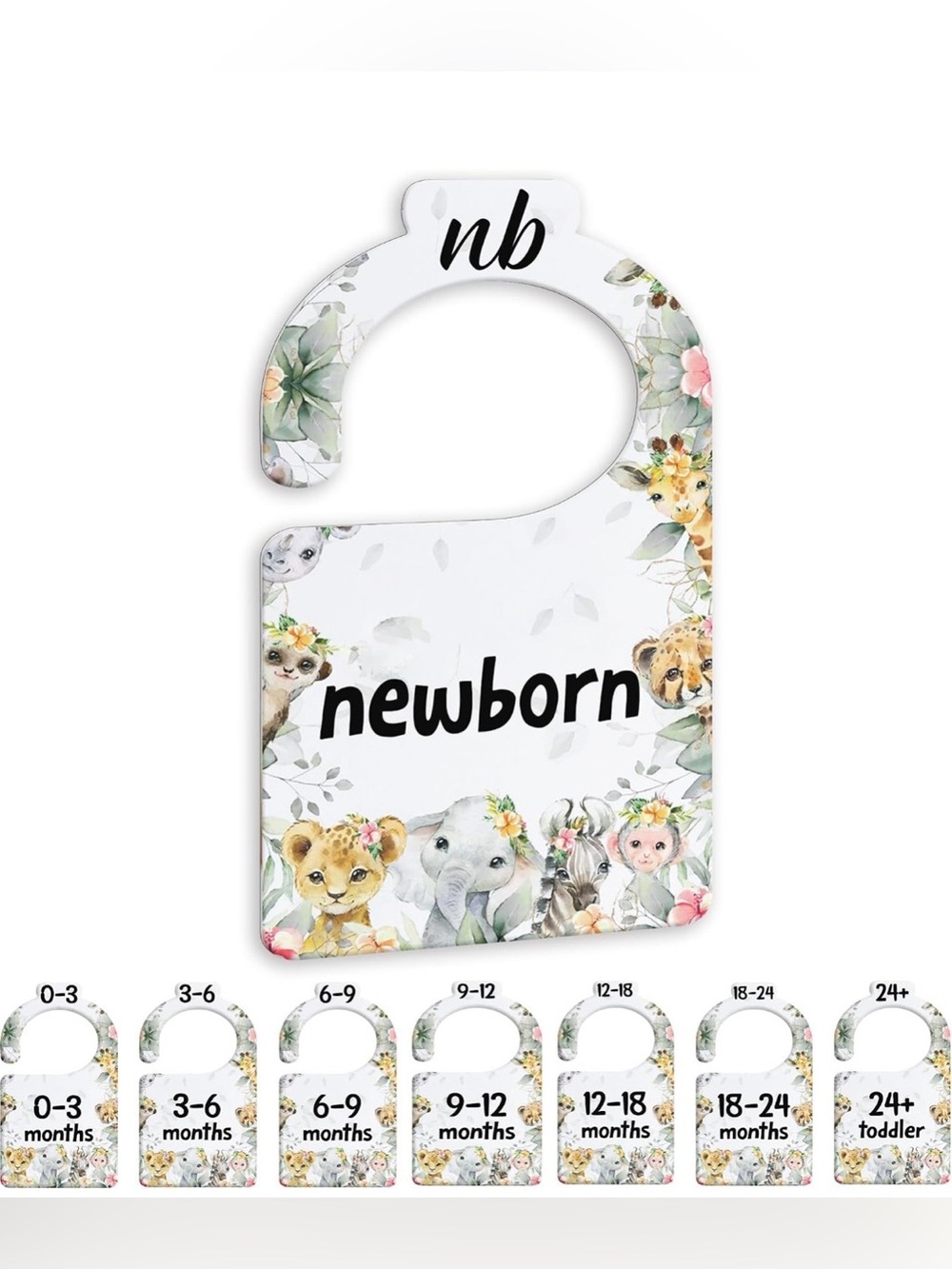 Baby Clothing Closet Dividers in Floral Safari Theme, Newborn-24 Months, NIP
